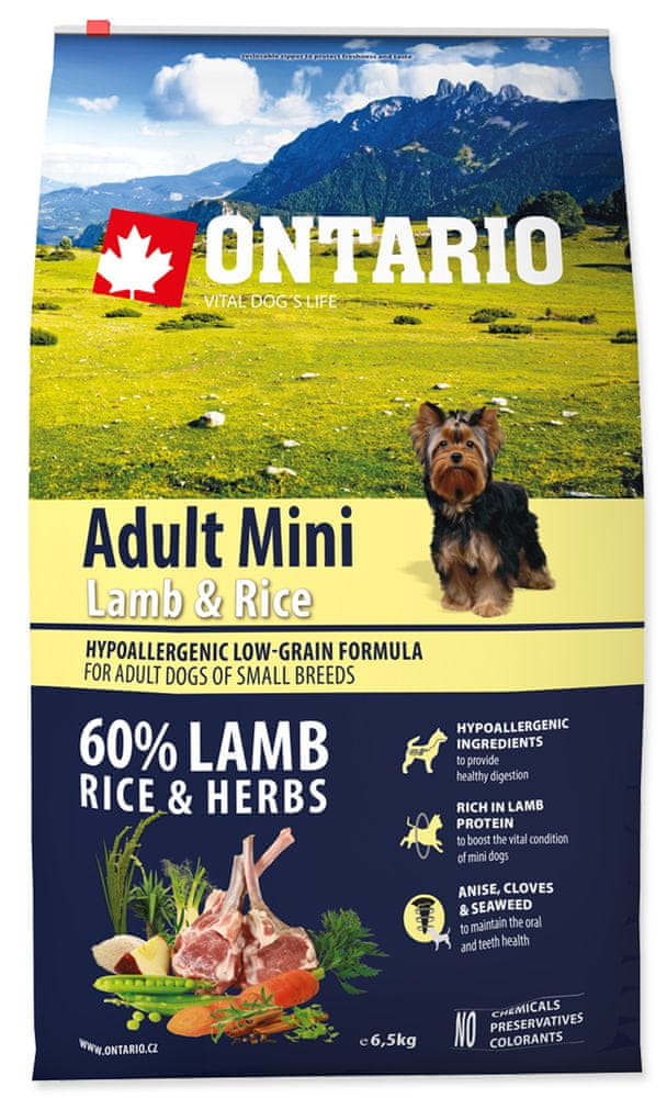 Ontario Adult Mini Lamb & Rice 6,5kg